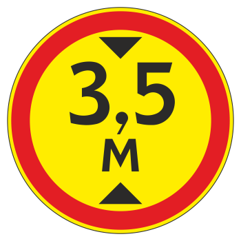 Дорожный знак 3.13 «Ограничение высоты» (временный) (металл 0,8 мм, I типоразмер: диаметр 600 мм, С/О пленка: тип Б высокоинтенсивная)